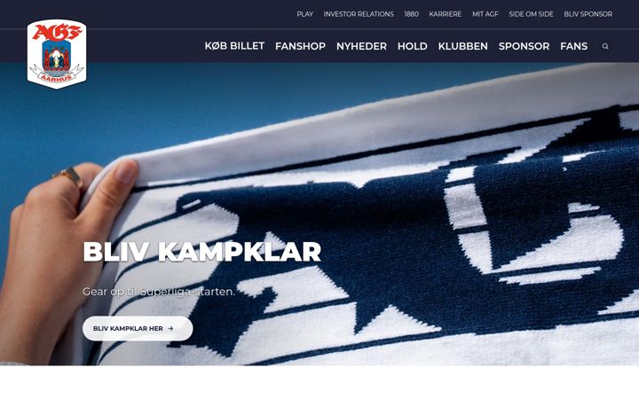 Screenshot of agf.dk