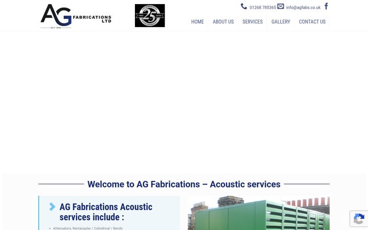 Screenshot of agfabrications.co.uk