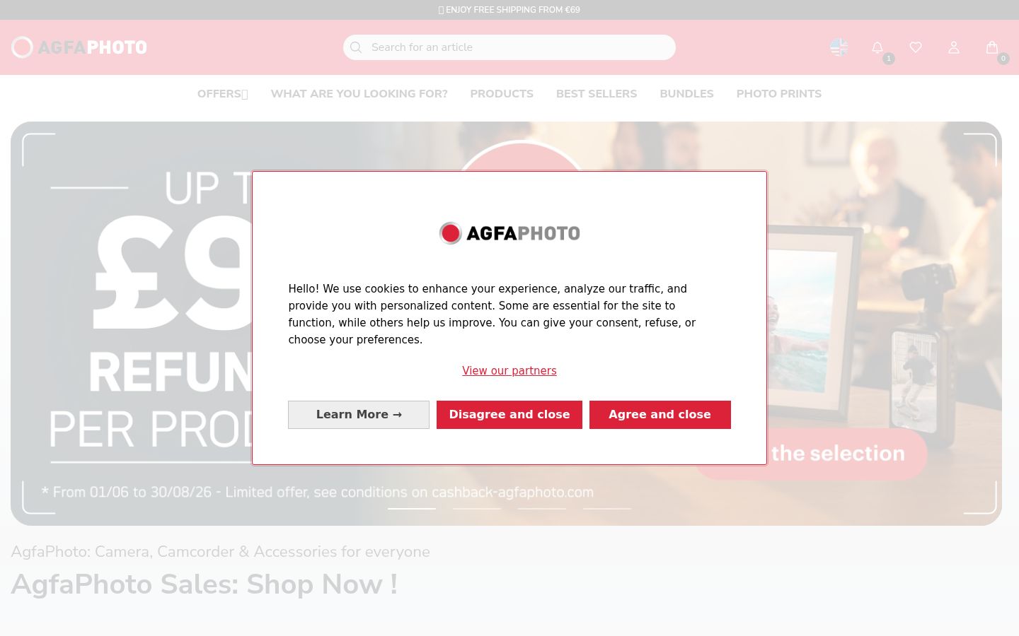 Screenshot of the consent banner shown before any interaction