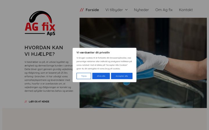 Screenshot of agfix.dk
