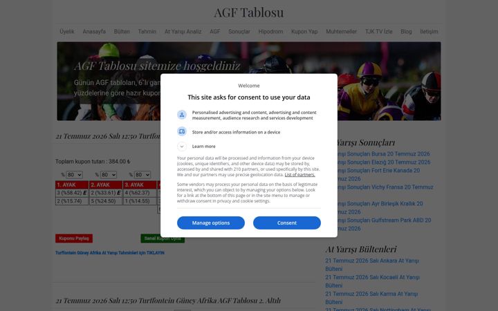 Captură de ecran a agftablosu.com