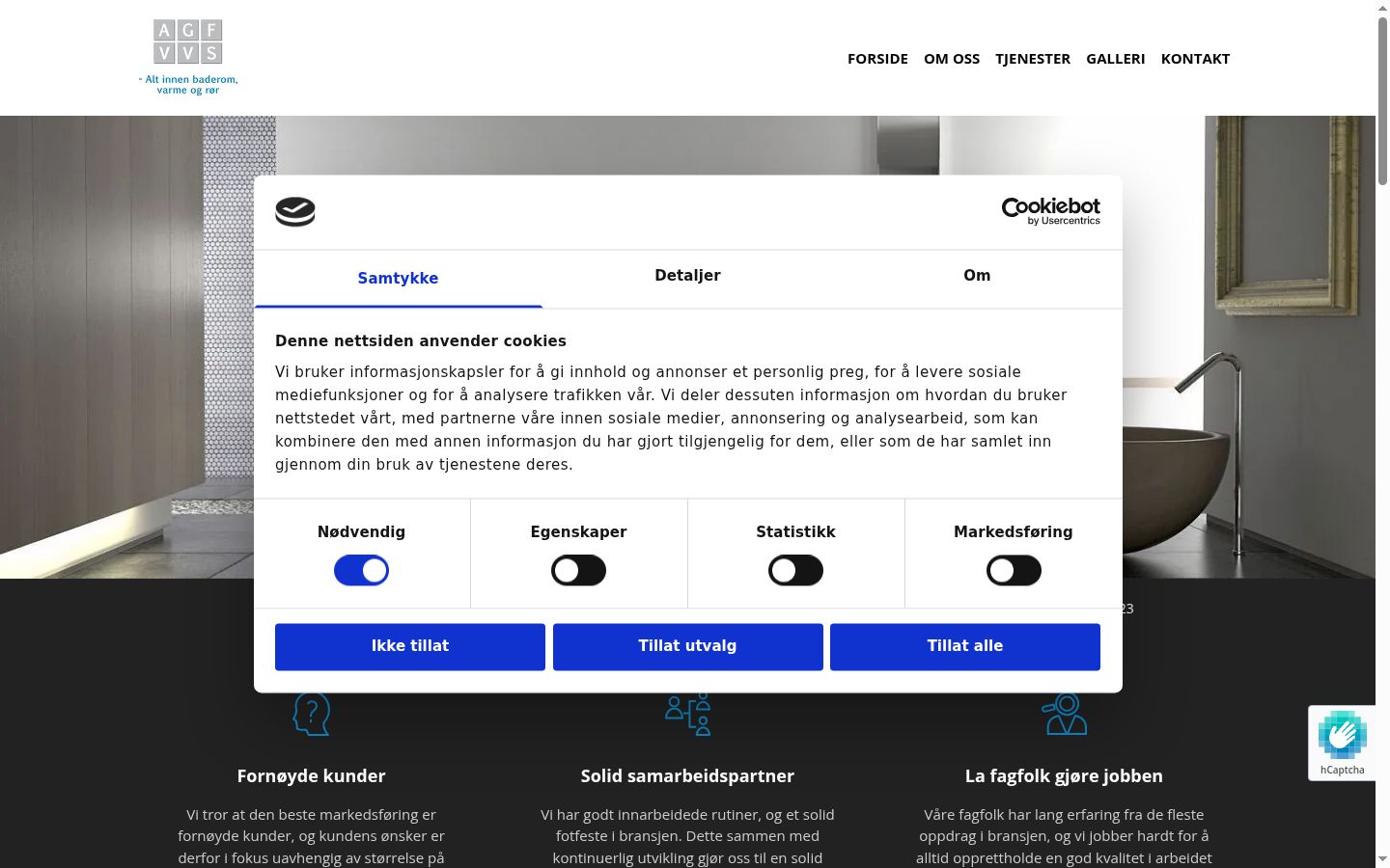 Screenshot of the consent banner shown before any interaction