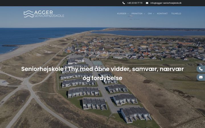 Ekraanipilt saidist agger-seniorhoejskole.dk