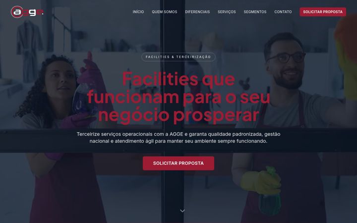 Screenshot of aggeservicos.com.br