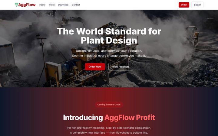 Posnetek zaslona aggflow.com
