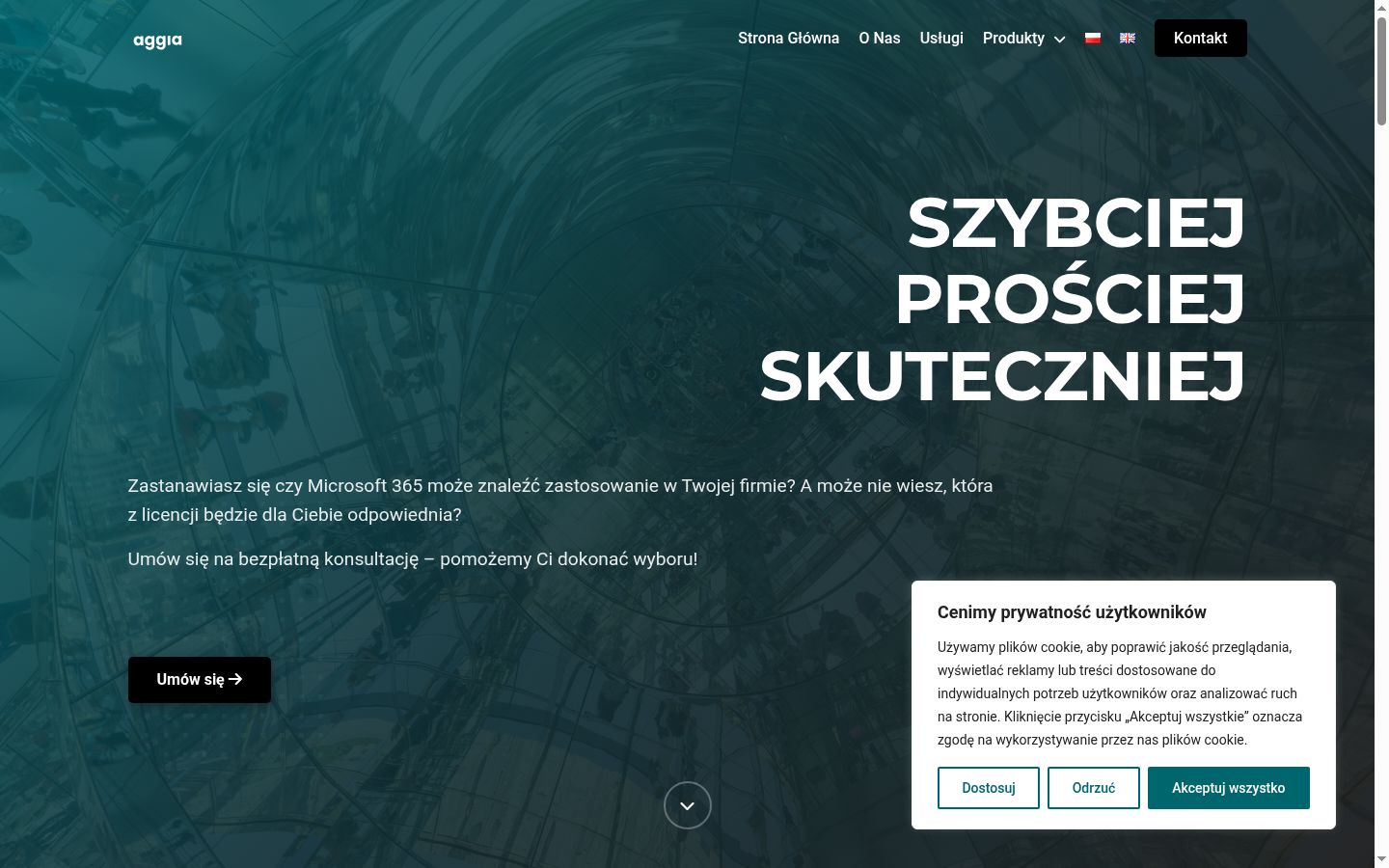 Zrzut ekranu banera zgody wyświetlanego przed jakąkolwiek interakcją