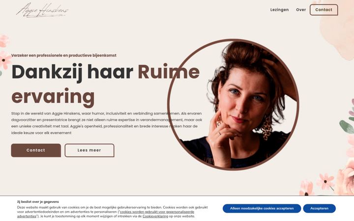 Screenshot of aggiehinskens.nl