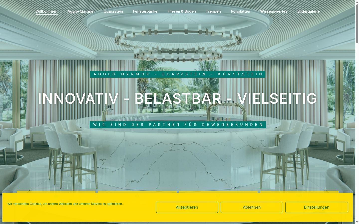 Screenshot des Einwilligungsbanners vor jeglicher Interaktion