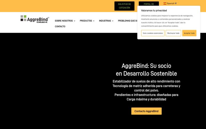 Screenshot of aggrebind.com.es