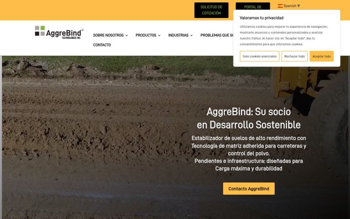 Screenshot von aggrebind.es