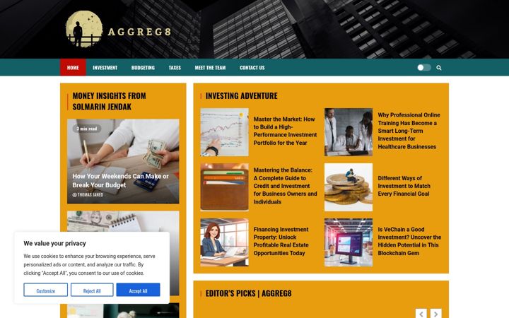Screenshot of aggreg8.net