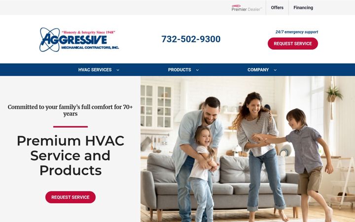 Screenshot of aggressivemechanical.com