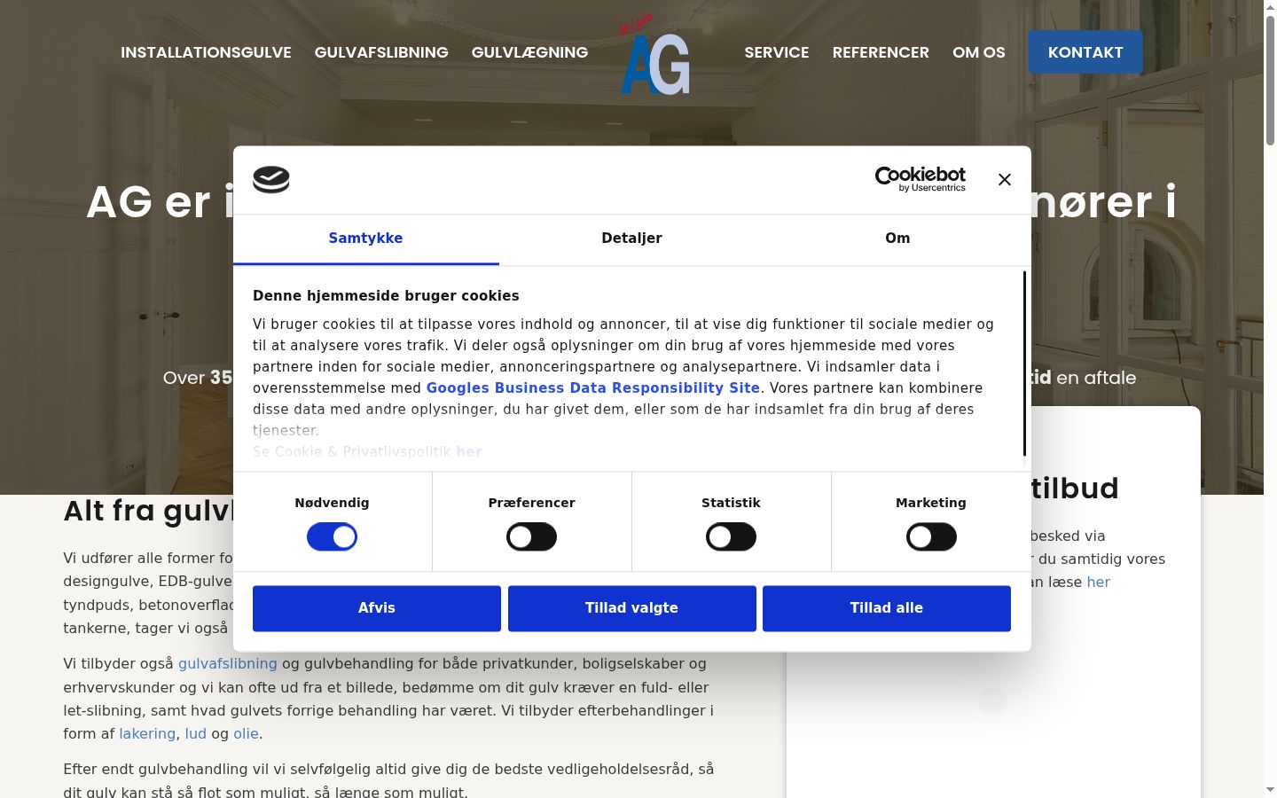 Screenshot of the consent banner shown before any interaction