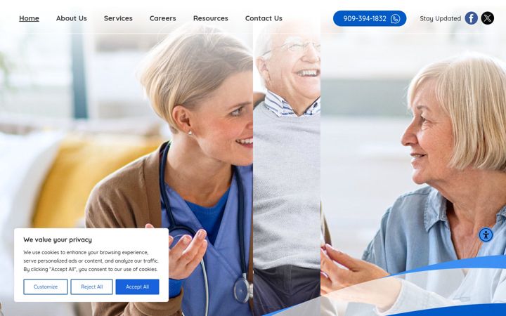 Screenshot stránky aghomehealthservices.com