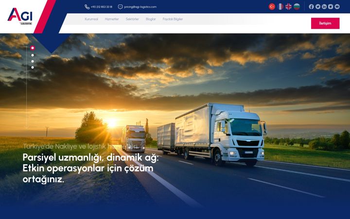 Screenshot ta' agi-logistics.com
