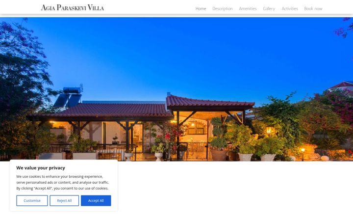 Screenshot of agiaparaskevivillarhodes.com