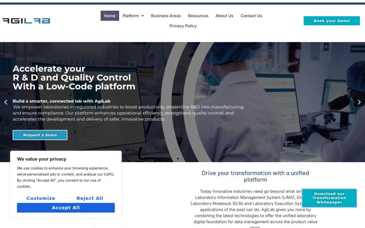 Screenshot of agilab.com