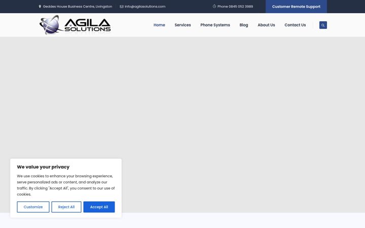 Screenshot of agilasolutions.com