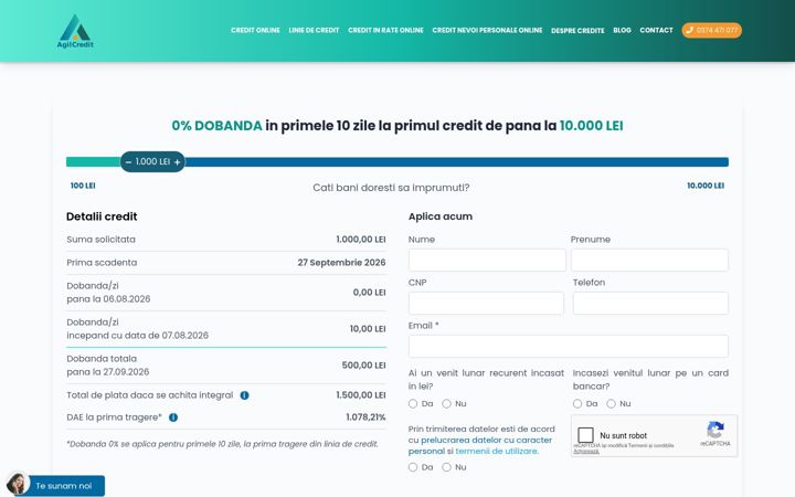 Screenshot of agilcredit.ro