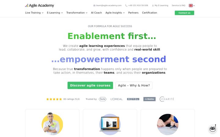 Skærmbillede af agile-academy.com