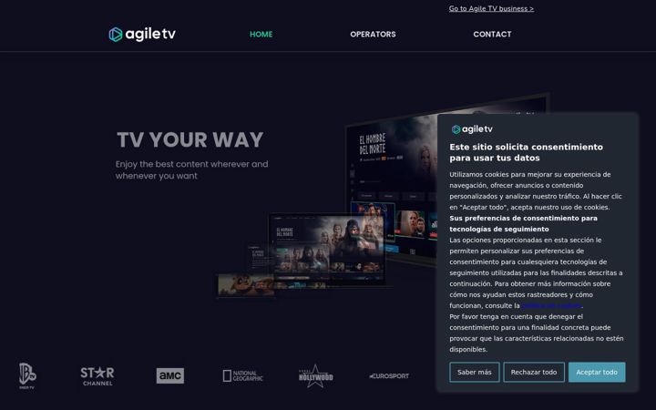Screenshot ta' agile-tv.com