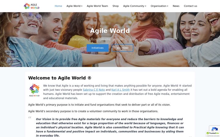 Képernyőkép: agile-world.charity