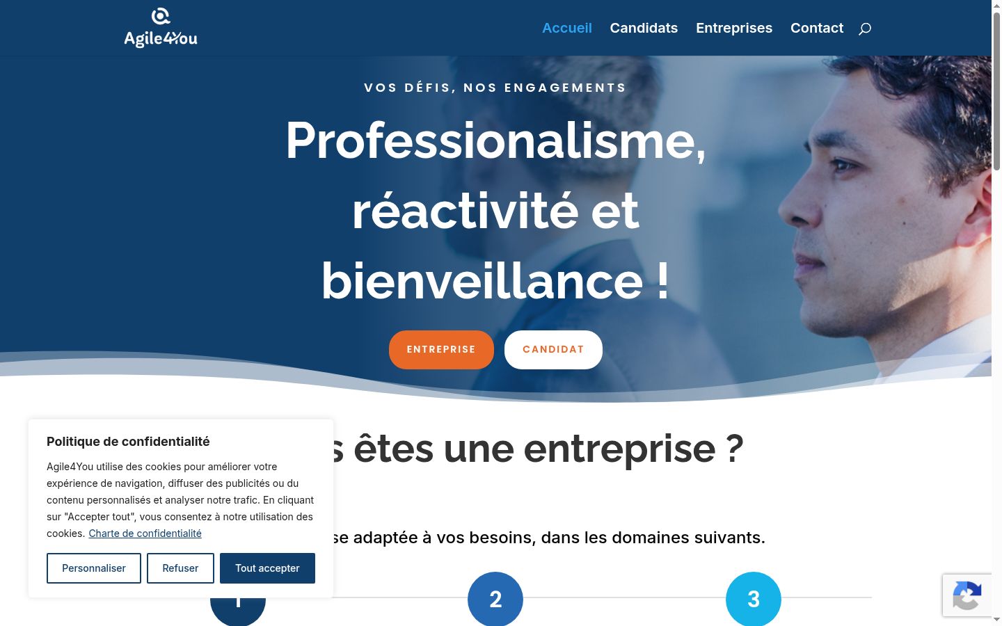 Screenshot del banner di consenso mostrato prima di qualsiasi interazione