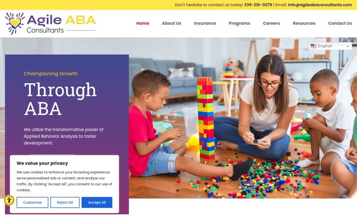 Snímek obrazovky agileabaconsultants.com