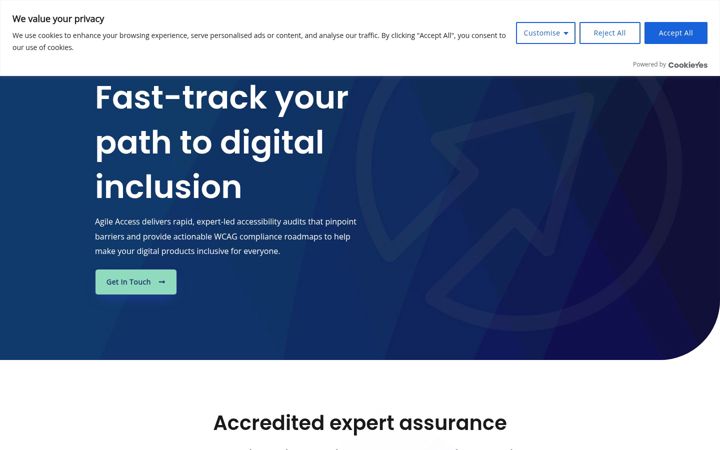Snímek obrazovky agileaccess.co.uk