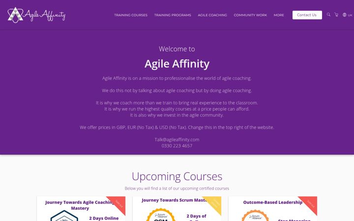 Screenshot of agileaffinity.com