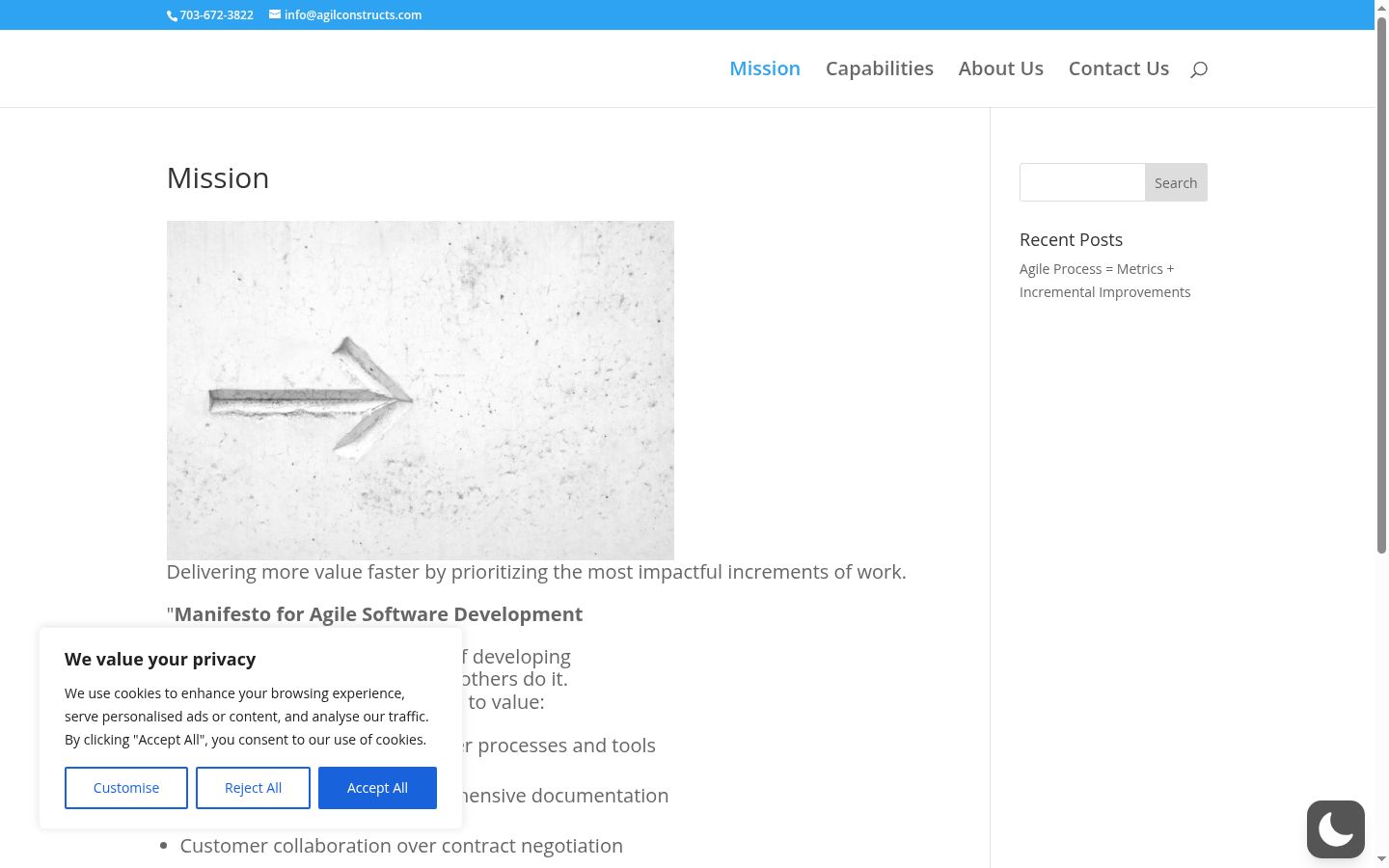 Captura de ecrã do banner de consentimento apresentado antes de qualquer interação