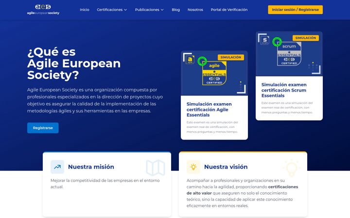 Screenshot of agileeuropeansociety.org