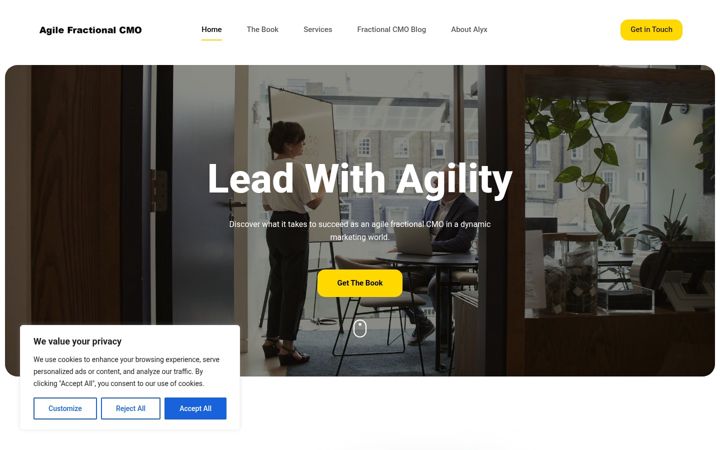 Ekrano kopija agilefractionalcmo.com
