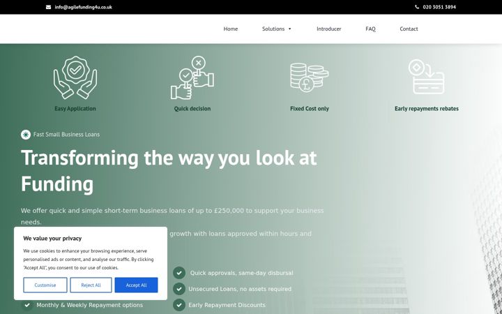 Screenshot of agilefunding4u.co.uk