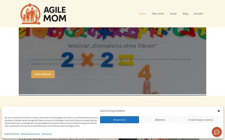 Skærmbillede af agilemom.de