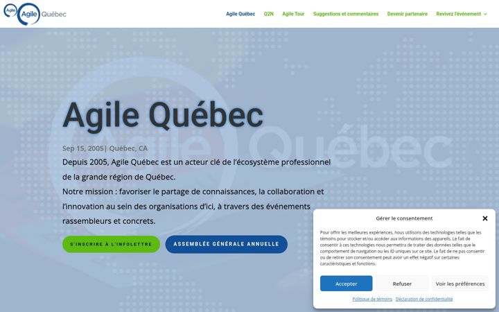 Screenshot of agilequebec.ca