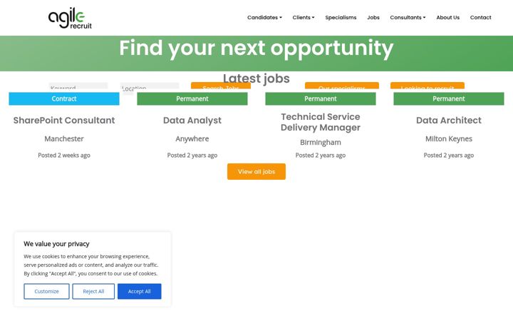 Zrzut ekranu agilerecruit.com