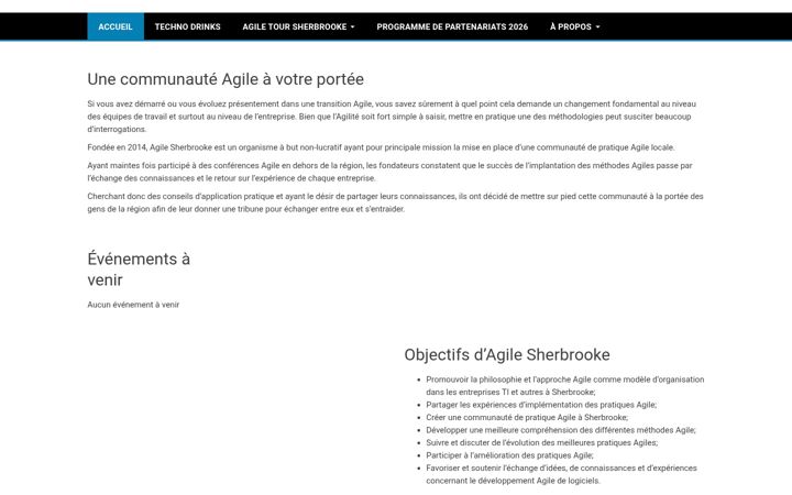 Zrzut ekranu agilesherbrooke.ca