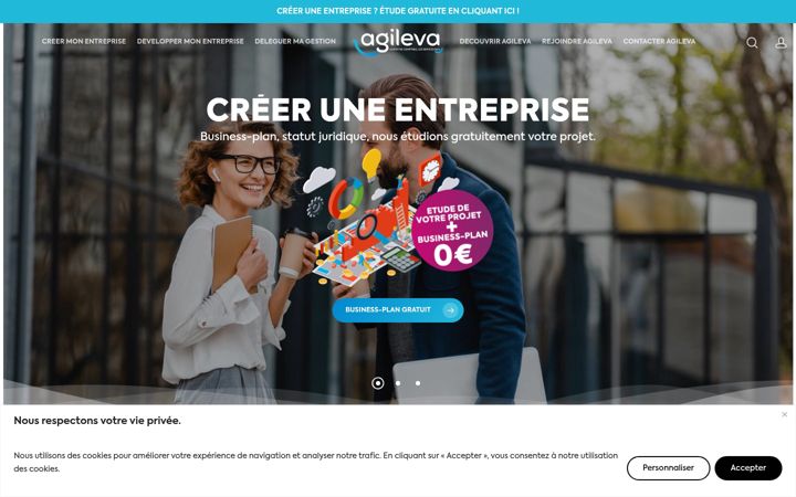 Kuvakaappaus sivustosta agileva.fr