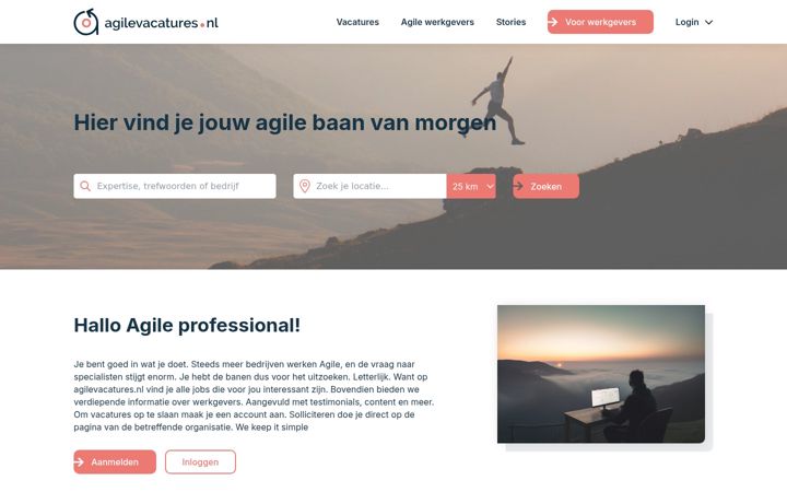 Zrzut ekranu agilevacatures.nl