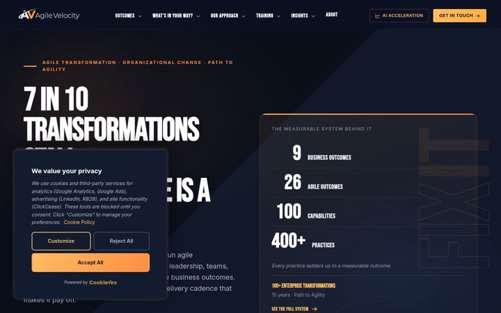 Screenshot of agilevelocity.com