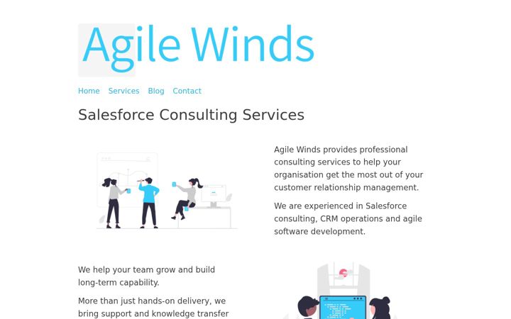 Screenshot of agilewinds.com
