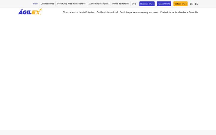 Captura de ecrã de agilex.com.co