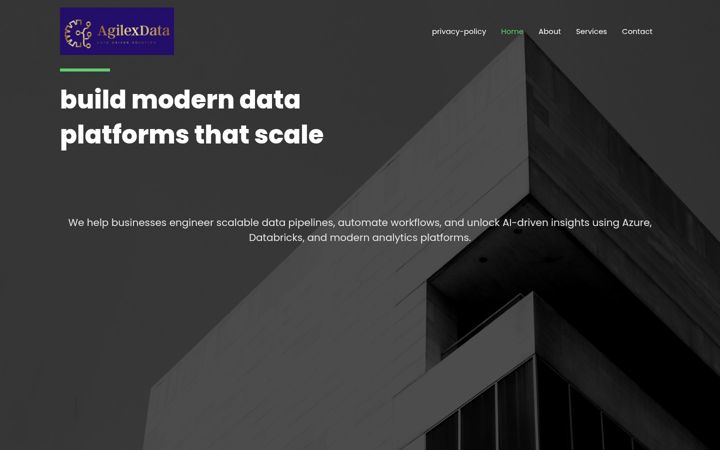 Kuvakaappaus sivustosta agilexdata.com