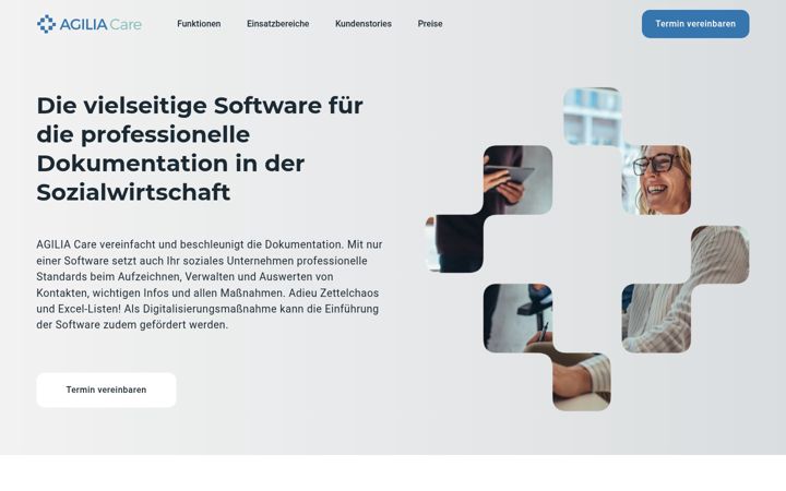 Screenshot of agilia-care.at