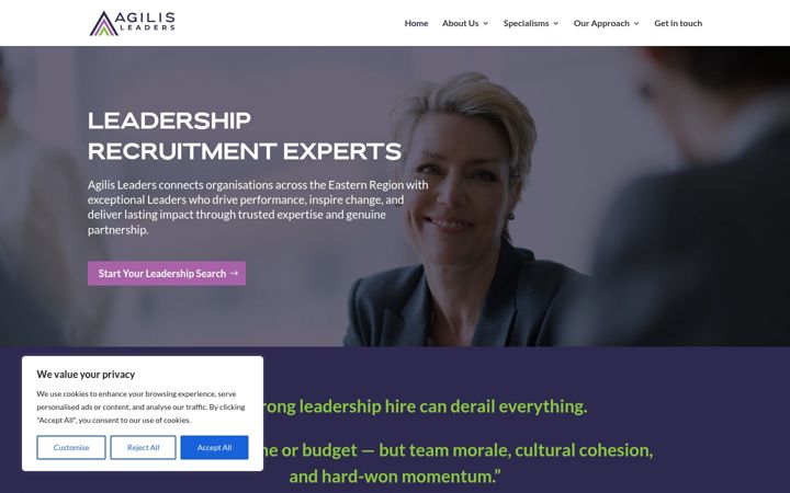 Screenshot ta' agilis-leaders.co.uk