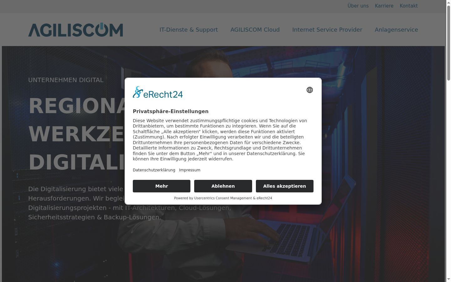 Zrzut ekranu banera zgody wyświetlanego przed jakąkolwiek interakcją