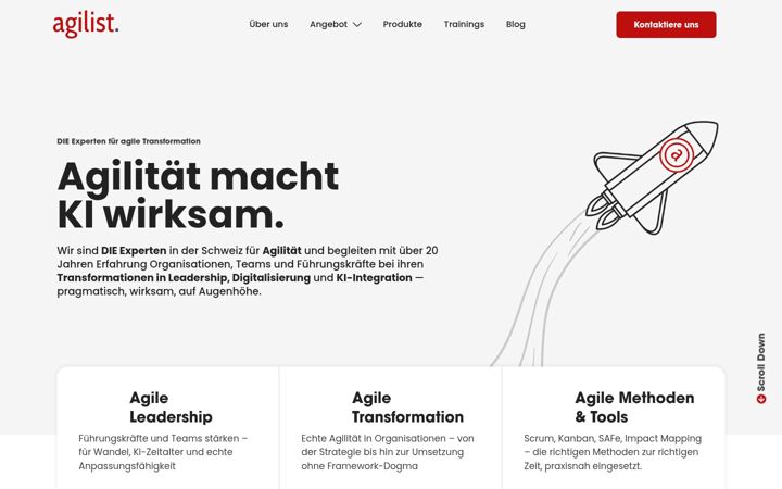 Screenshot of agilist.ch
