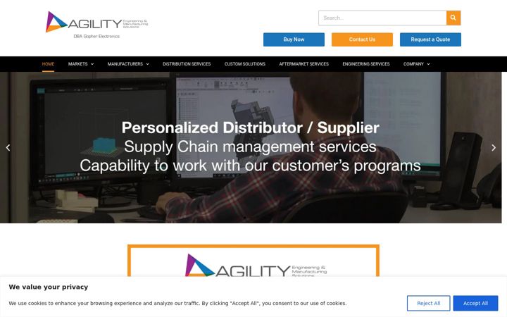 Screenshot stránky agilityems.com