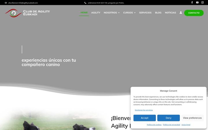 Screenshot stránky agilityeuskadi.com